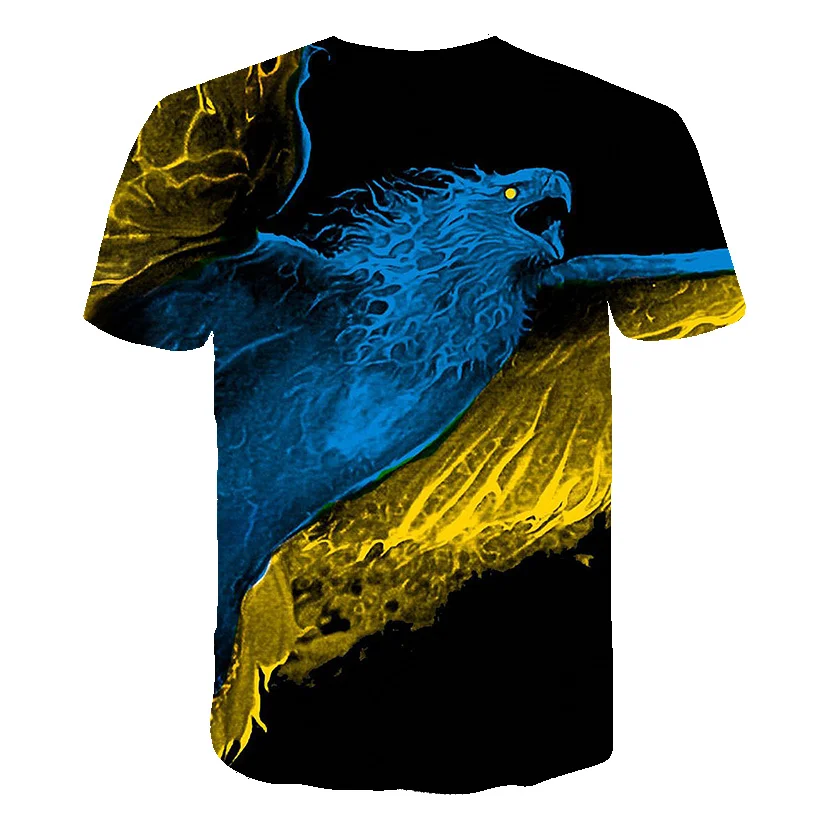 

2021 Summer New T Shirts Loose Animal Kids Bird Funny 3d Print Casual T Shirt Summer Breathable Oversized Parrot Short Sleeve