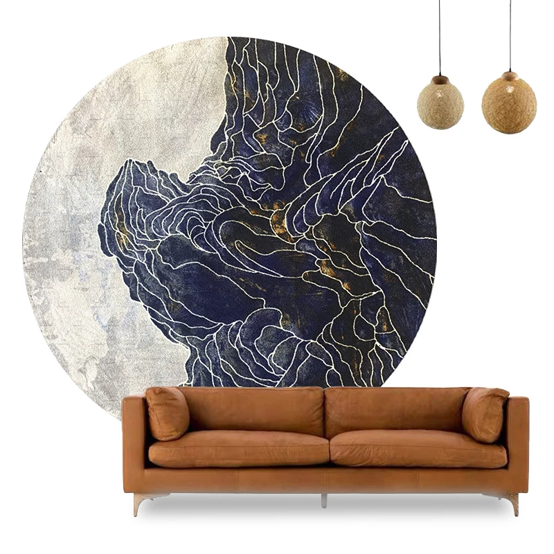 Скандинавский ковер для гостиной минималистичный с геометрическим рисунком