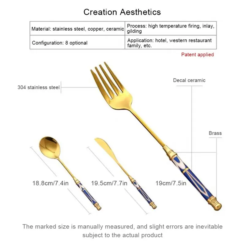 

3pcs Gold Cutlery Set Forks Spoons Knives Tableware Steel Cutlery Set Stainless Steel Dinnerware Set Spoon Knives Fork