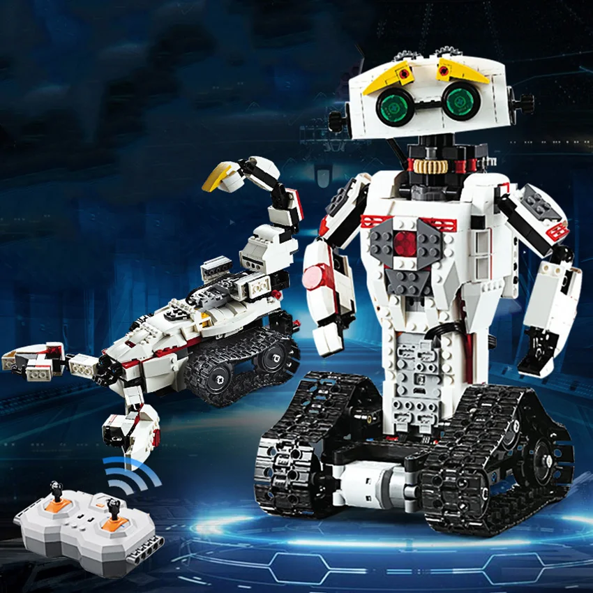 710/606 шт RC робот строительные блоки 2в1 трансформирующий литиевый аккумулятор