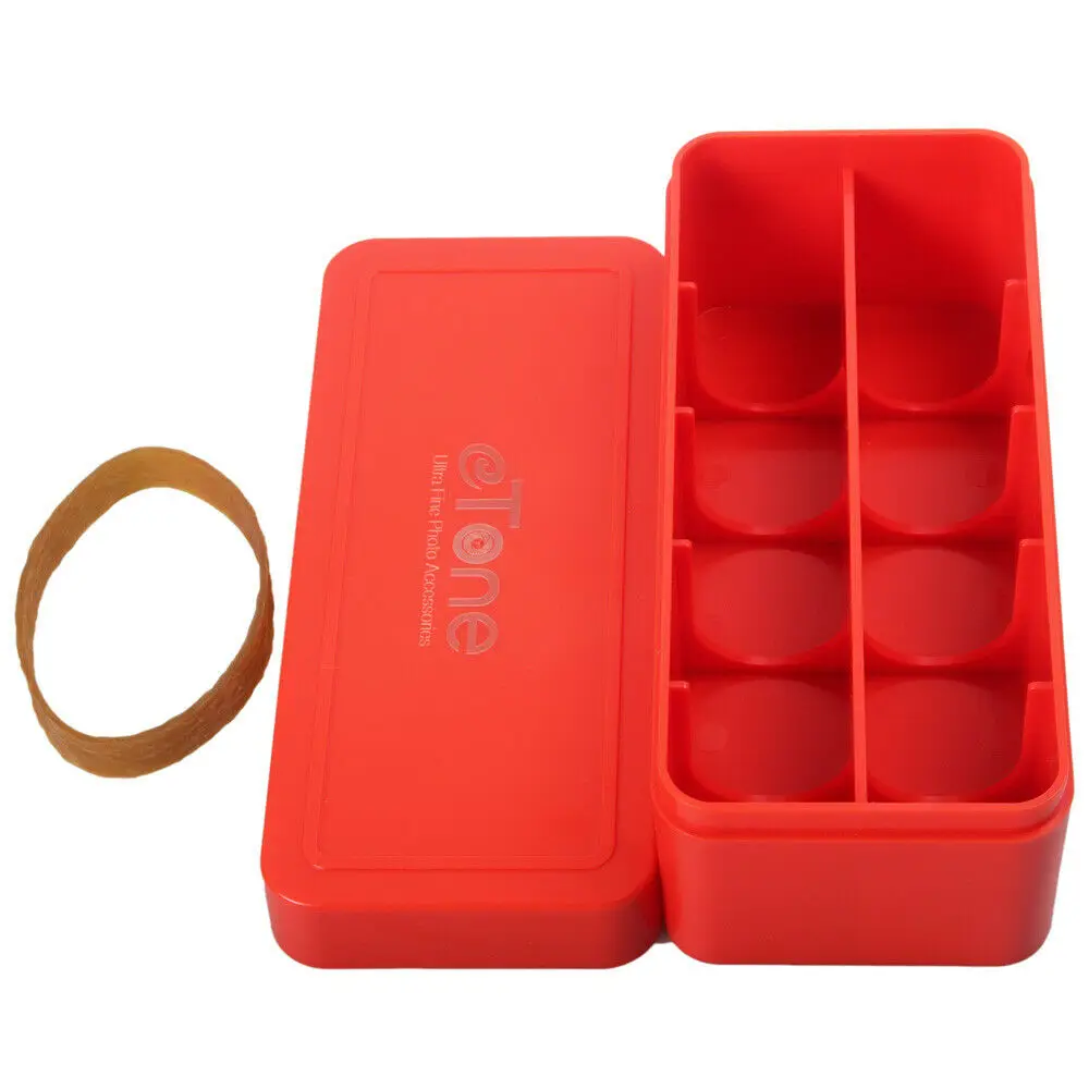 

eTone 6 colors Multi-Format Hard Plastic Film Storage Box Case Container for 120 135 220 35mm Black and White 4x5 film case