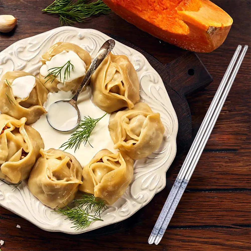 Китайские стильные длинные белые палочки для еды с рисунком лозы из нержавеющей