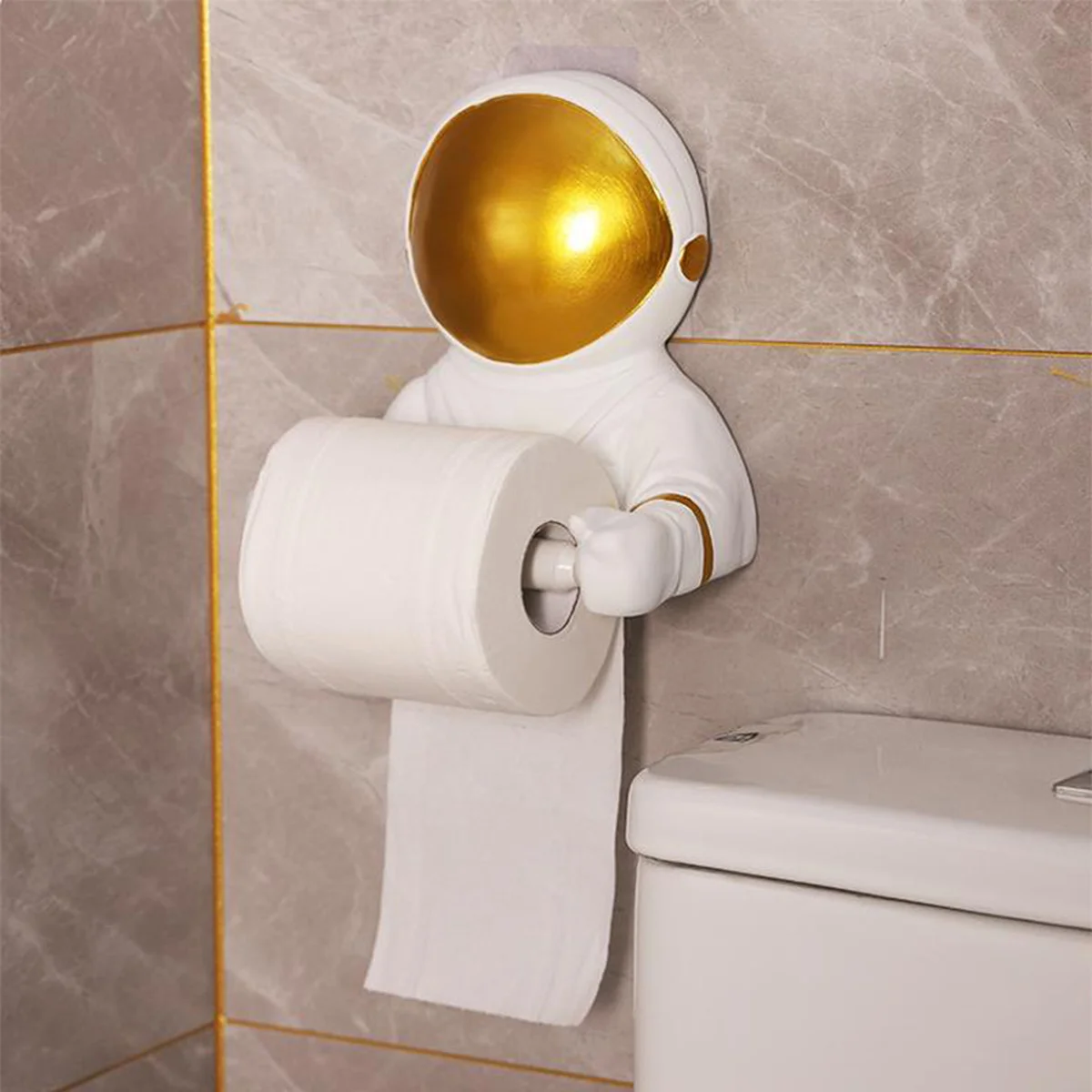 

1x Nordic Astronaut Paper Towel Roll Holder Wall-mounted Punch-freeToilet Tissue Holder Household Bathroom Supplies