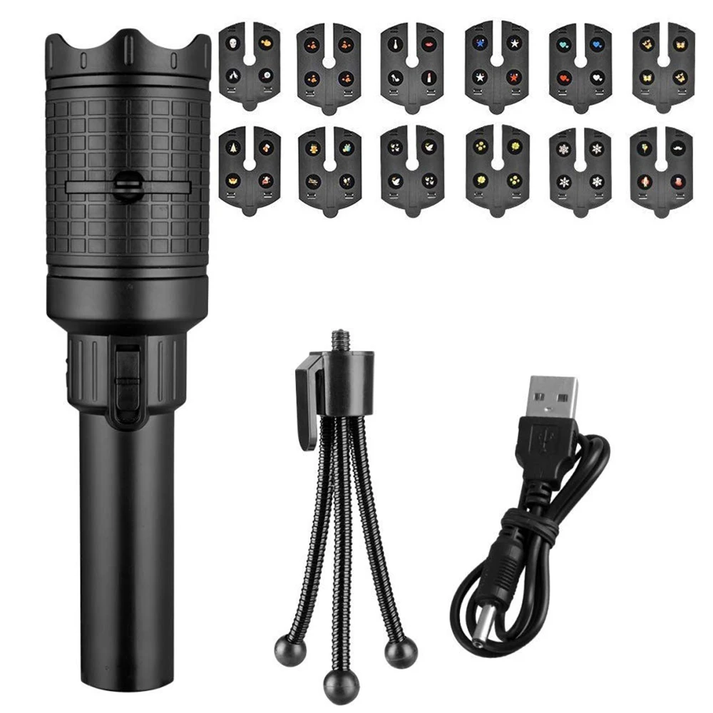 

Flashlight Rechargeable Christmas Party Dynamic / Static Pictures LED Projector Portable Tripod Light Show Birthday