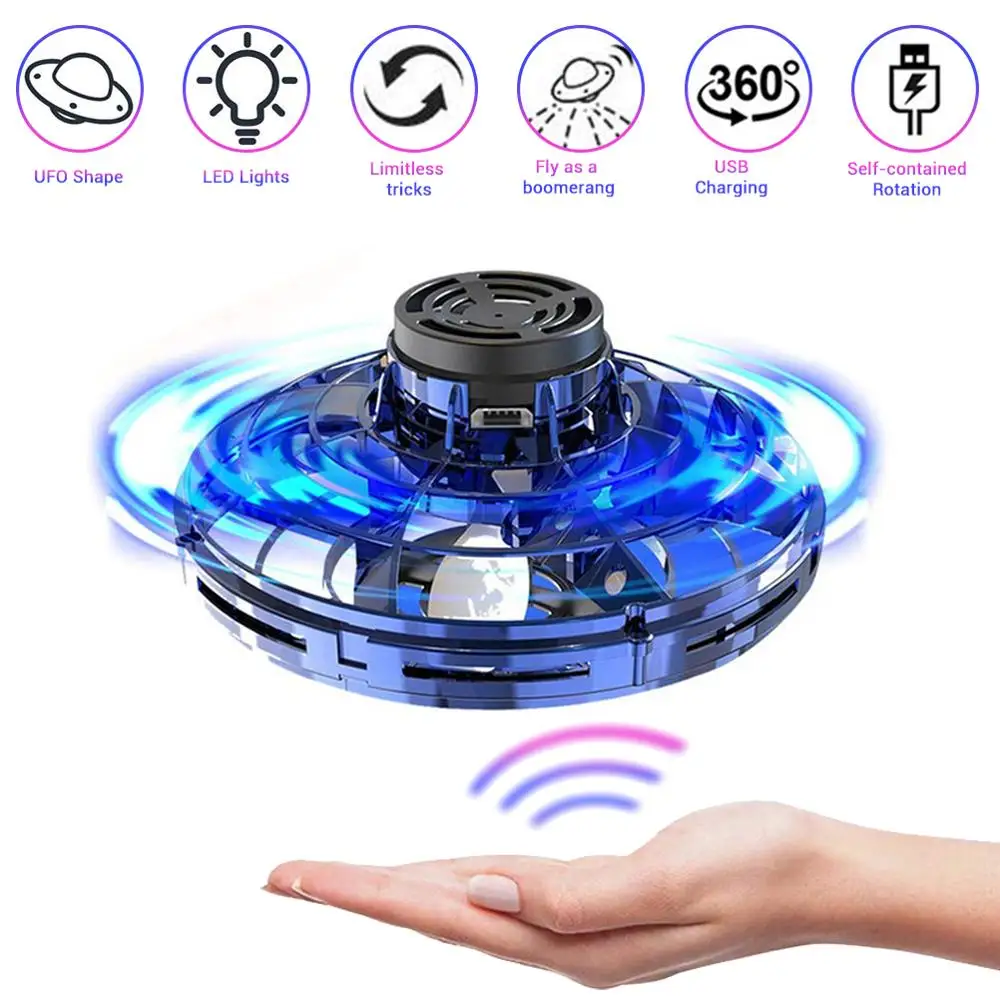 

Flynova UFO Flying Fidget Spinner Hand Operated Mini Drone Induction Aircraft Toys Quadrocopter Dron Juguetes Wholesale -40