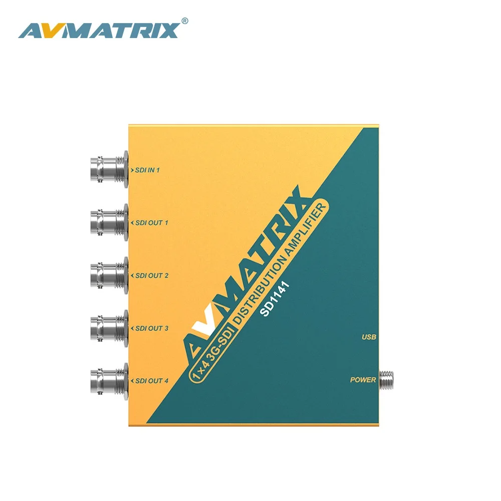 

AVMATRIX 4-портовый SDI сплиттер усилитель SDI разветвитель 1X4 компонентов с адаптером питания