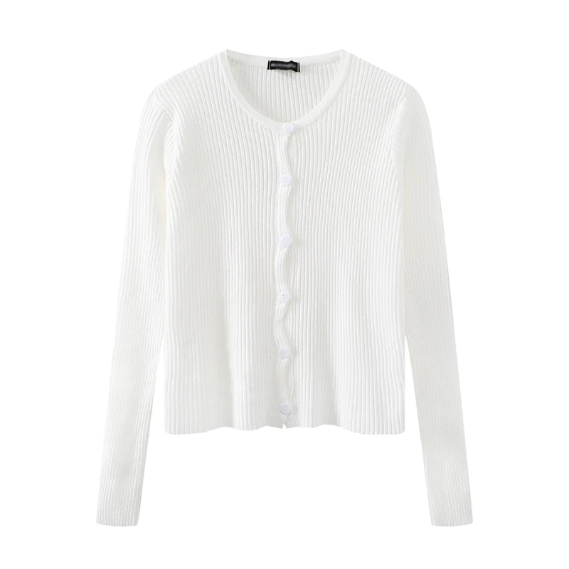 

Slim girls elegant knitted bomb shirts 2020 fashion ladies sweet short knitwear shirt sweet female chic tops women cute blouses