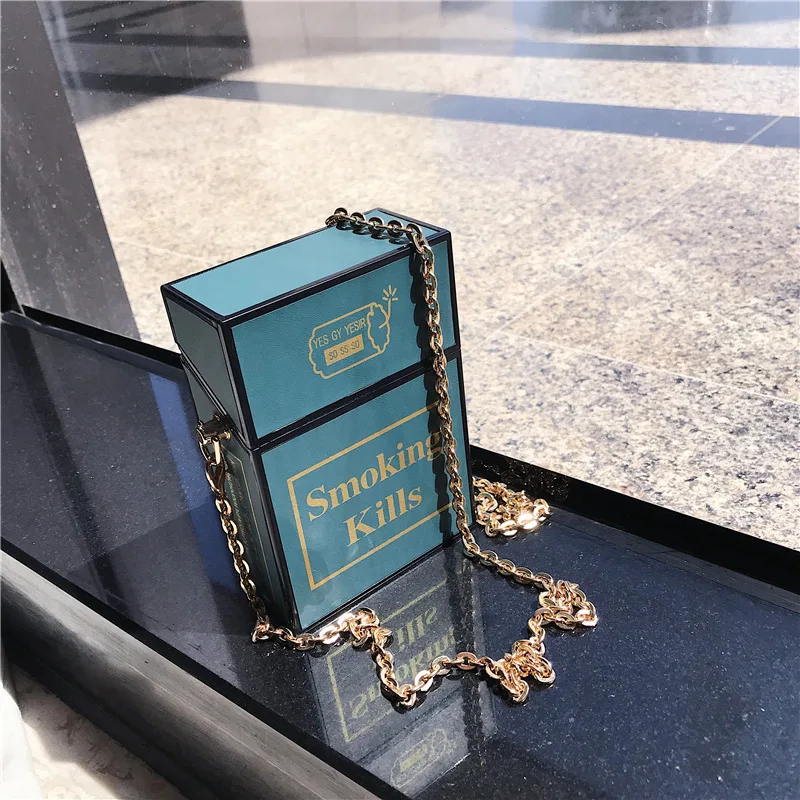 Креативная сумка через плечо с цепочкой женская дизайнерская сумка-сигарета