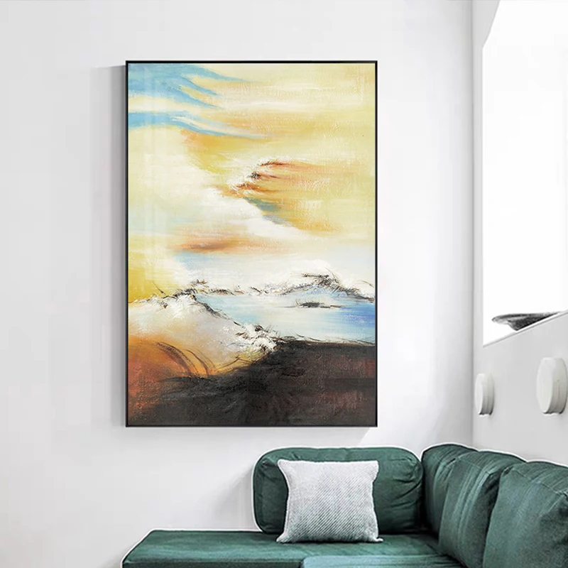 Абстрактная картина водопад пустыня на холсте скандинавский Маунтин плакаты