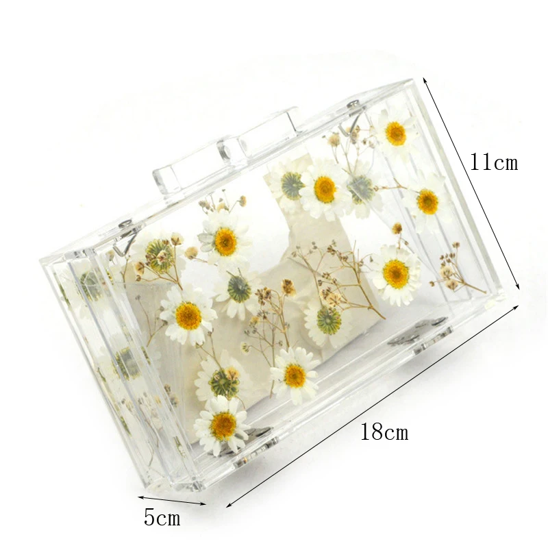 Акриловый прозрачный цветочный вечерний клатч Свадебный милый кошелек для
