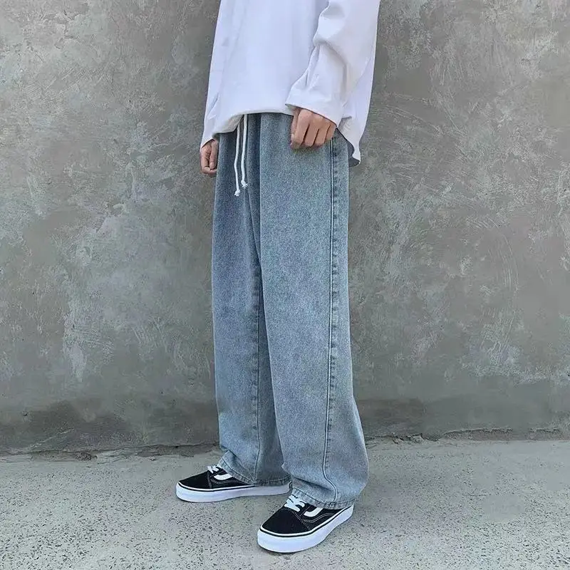 

Legible 2021 Women Pant Casual Cotton Wide Leg Pants Retro Ankle Length Elastic Waist Loose Trousers Female trousers streetwear