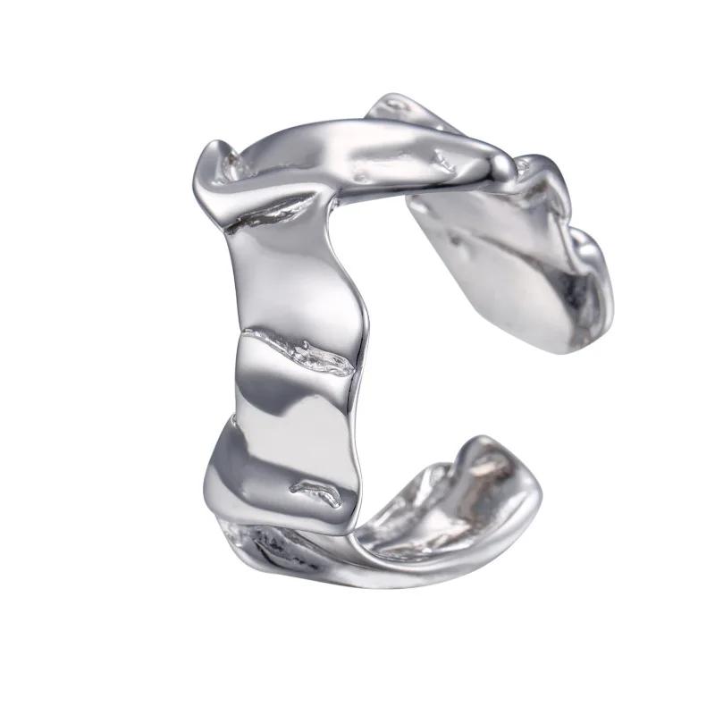 

2021 Fashion Trend Silver Colour Couple Ring Irregular Women's Index Finger Ring Party Jewelry Small Accessories