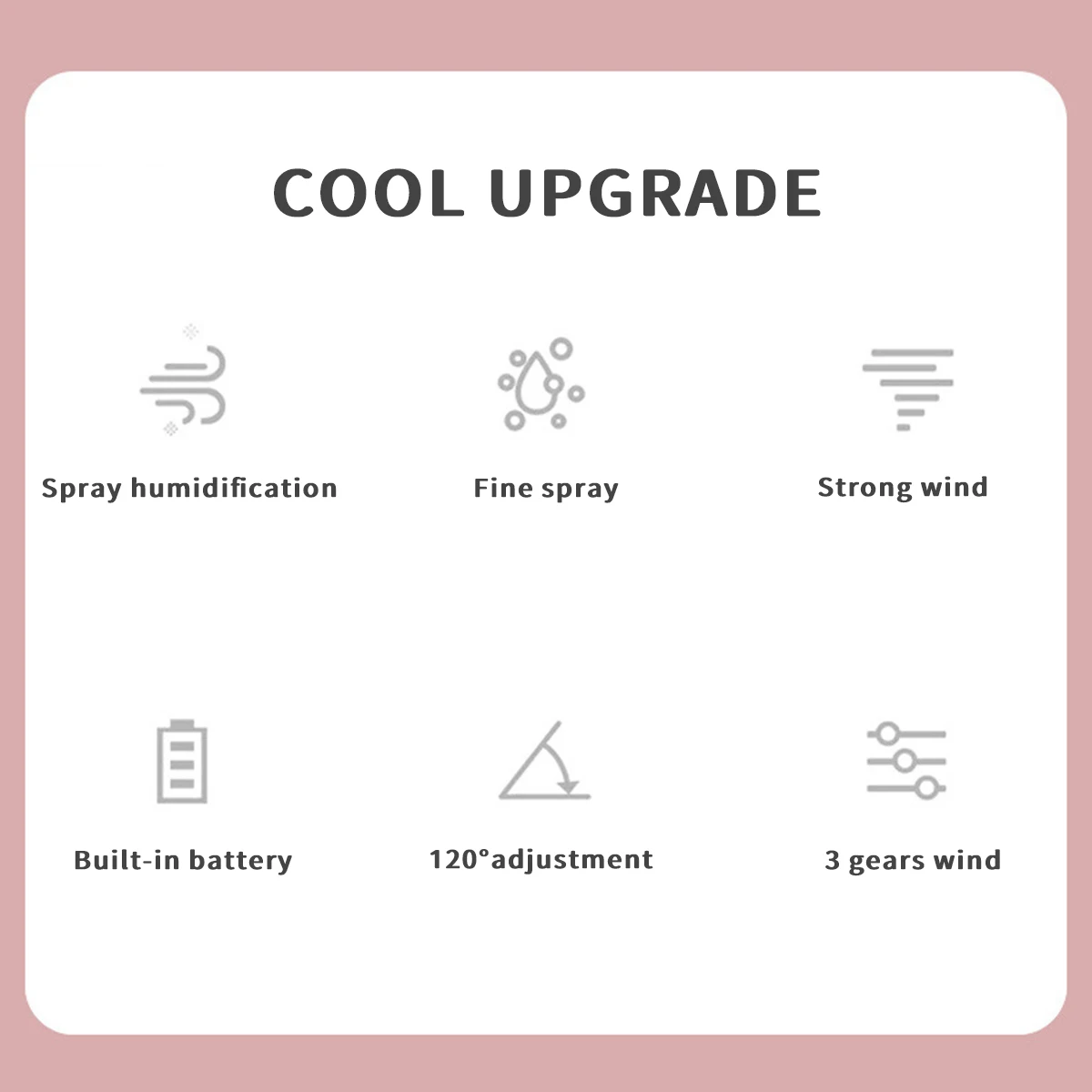 

2 in 1 Humidifier Air Conditioning Water Cooling Fan 210mL 2000mAh Summer Air Cooling Fan USB Charging for Home Office Desktop