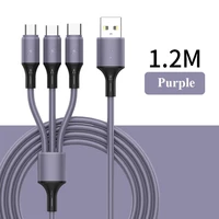 5a liquid silicone 3 in 1 micro usb data cable type c fast charging line 1 2m phone charger wire for iphone samsung xiaomi
