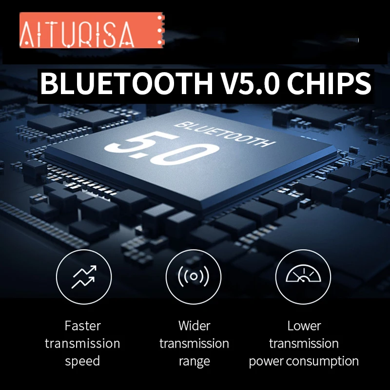 Беспроводные наушники Bluetooth 5,0 IP66, спортивные наушники с 5 часами воспроизведения, наушники с микрофоном, звонки для всех Samartphone