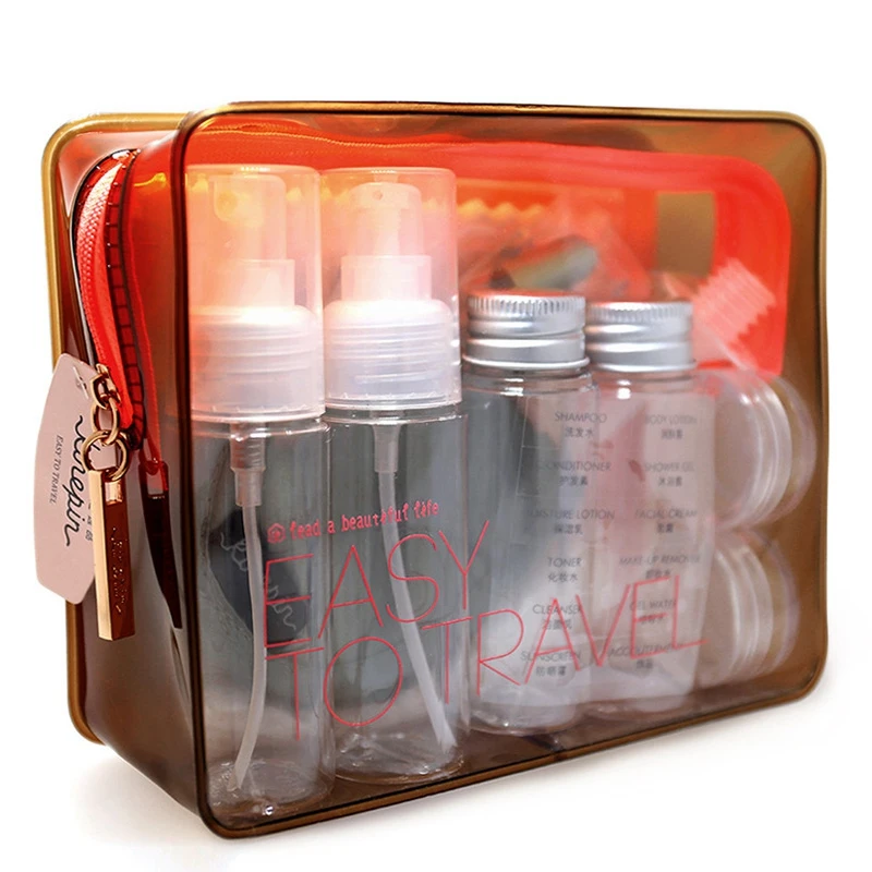 Портативный 13 шт./компл. прозрачный пластиковый дорожный набор косметическая