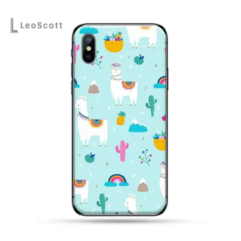 

Lovely Lama Llama Alpacas Phone Case for iPhone 11 12 pro XS MAX 8 7 6 6S Plus X 5S SE 2020 XR Anti-fall protective funda