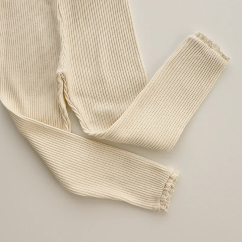 Leggings de estilo coreano para ni&ntilde;os y ni&ntilde;as, leotardos de encaje el&aacute;sticos de Color s&oacute;lido, pantalones informales, nuevo, Oto&ntilde;o, 2021, E1255-2