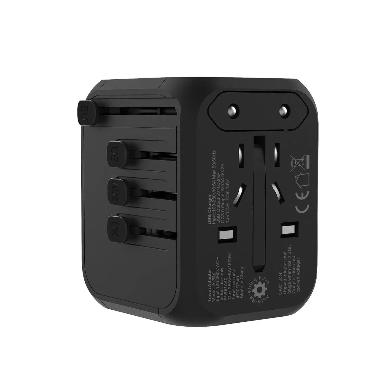 Универсальный адаптер для путешествий автоматический сброс предохранителя