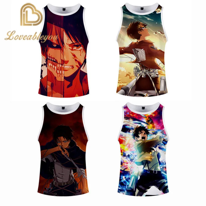 

Attack on Titan 3d Printed Gym Tank Top Men Fashion Fitness Women Sleeveless Shirt Anime Singlet Bodybuilding Summer Vest