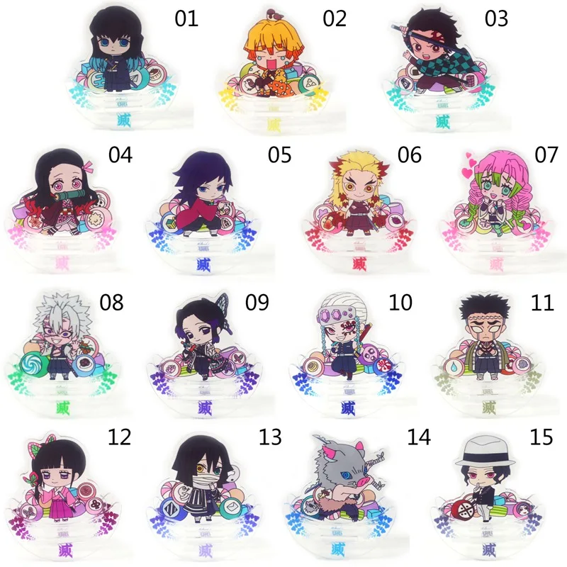 

7cm Anime Demon Slayer Kimetsu No Yaiba Acrylc Desk Stand Figures Plastic Tumbler Lovely Roly-poly Desk Ornaments Kids Toy