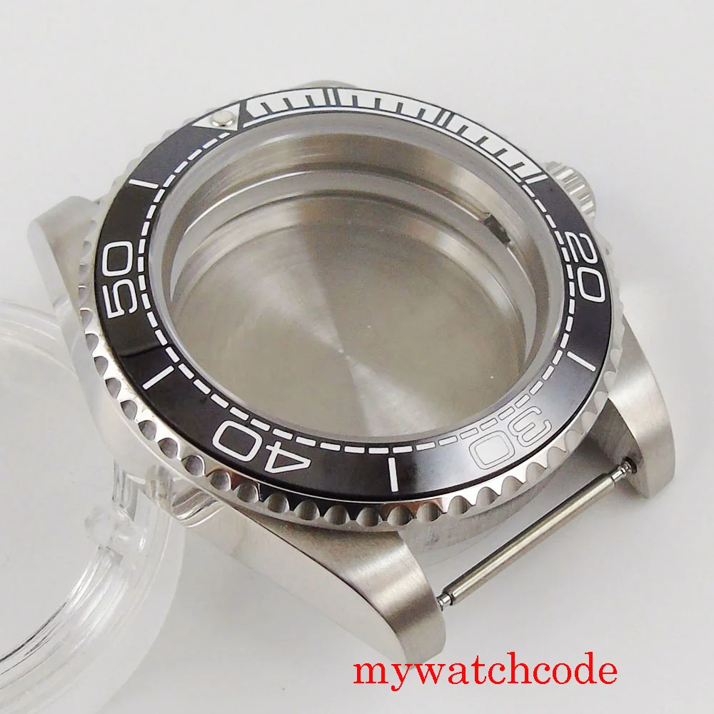 40 мм чехол для часов из нержавеющей стали без лупы сапфировое стекло