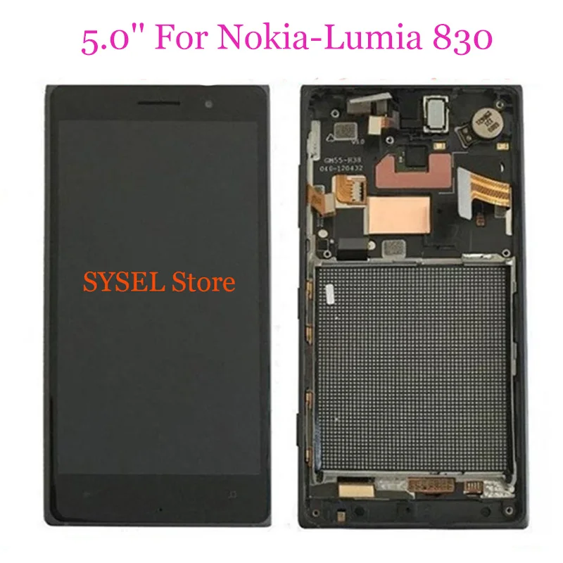 

5.0'' For Nokia-Lumia 830 RM-984 LCD Display Touch Screen Digitizer Assembly With Frame For Nokia-N830 5.0" Screen