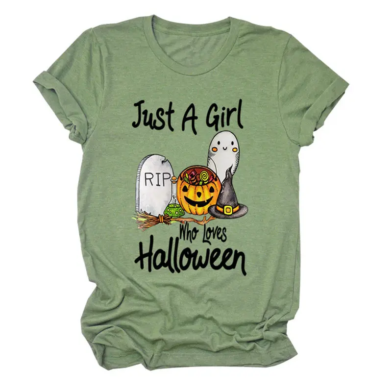 Женская милая мягкая летняя футболка на Хэллоуин Повседневная Уличная