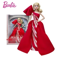 original barbie holiday doll signature fashion street style anniversary toys for girls red dress clothes dolls gifts bonecas
