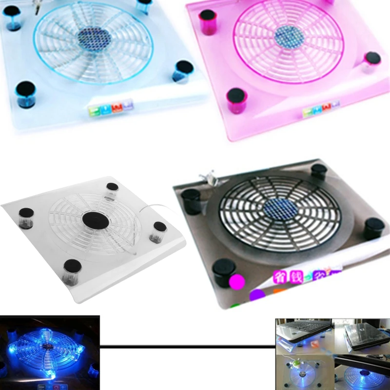 

Laptop Cooler USB Cooling Big Fan LED Light Cooler Pad Stand for 15" PC Notebook K3KB