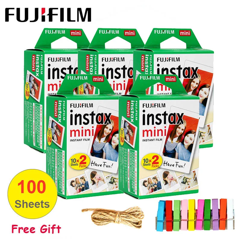 10-100 листов Fujifilm Instax Mini 9 8 пленка белая фотобумага для камеры Polaroid FUJI Instant Mini LiPlay 7s 70 90 - Цвет: 100 sheets