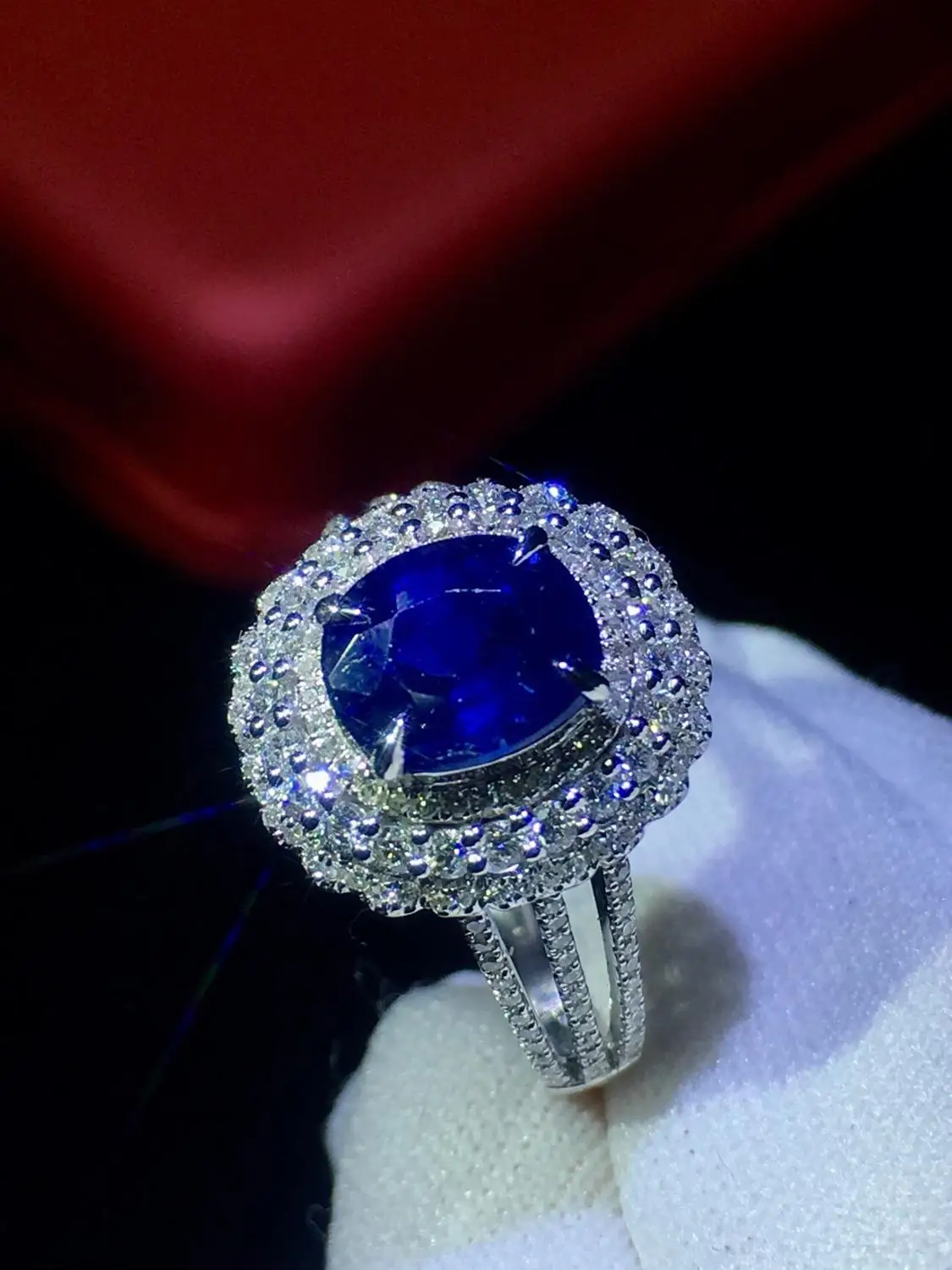 820 натуральное 18 к белое золото 100% ненагреваемое драгоценные камни 1 89ct сапфиры
