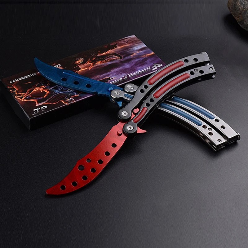 Новый складной нож бабочка CS GO керамбит Учебный подарок балисонг не заточенный