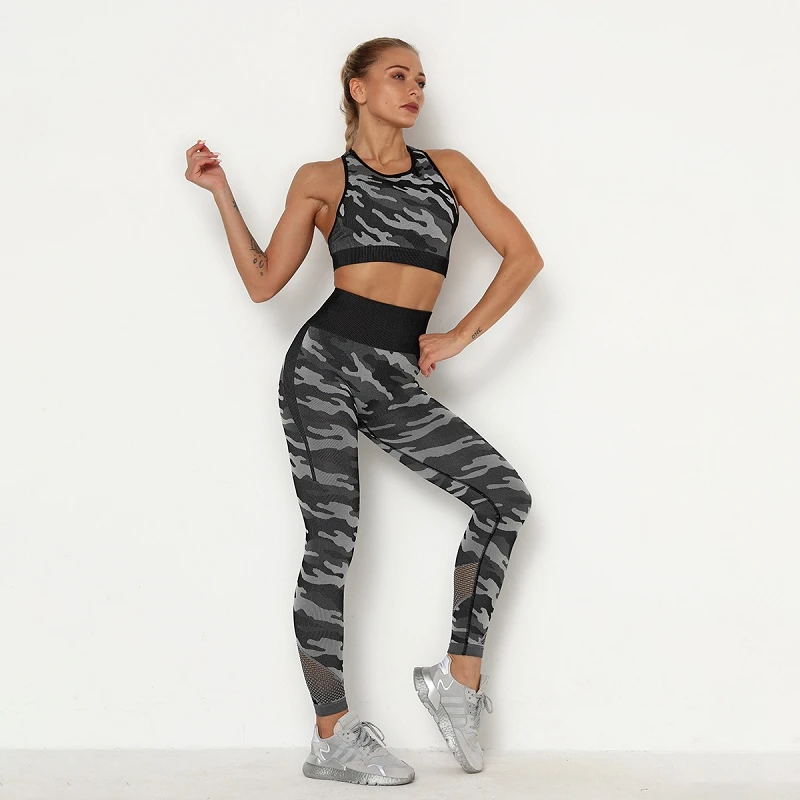 

Women Camouflage Gym Clothing High Waist Sports Suit Gym Set Clothes Yoga Set Workout Sports Bra and Seamless Leggings NVYJ7