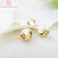 20pcs 4 5mm hole 2mm 24k champagne gold color plated brass smooth twisted beads spacer beads jewelry findings accessories