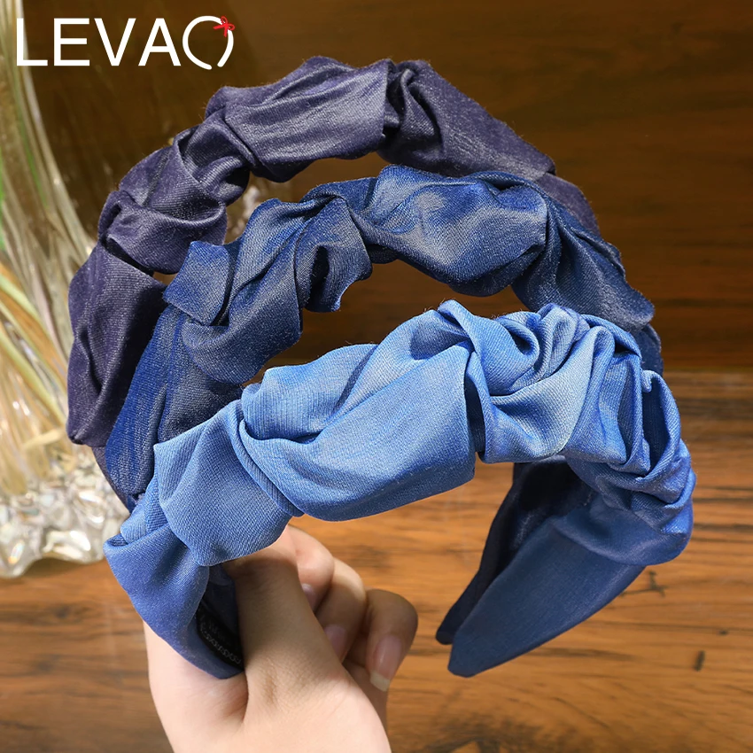 

Levao однотонная повязка на голову для женщин широкие полосы обруча ободок 2022 Новое поступление аксессуары для волос головной убор