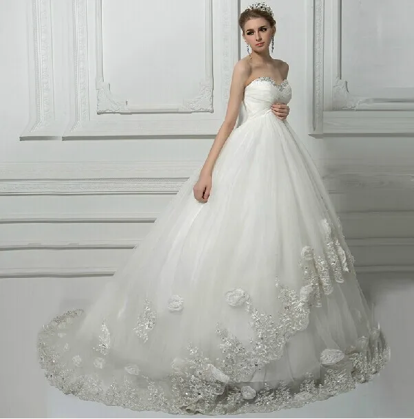 

vestido de noiva Lace Flowers sweetheart vestido de festa longo Wedding Dresses 2019 robe de mariee Bridal Gown wedding dress