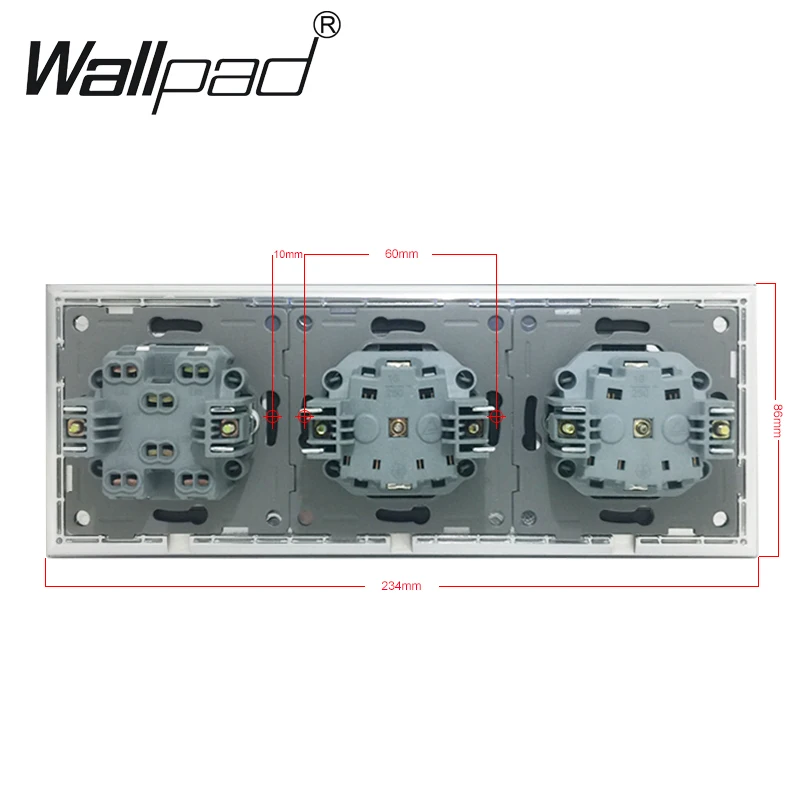 Евророзетка с 2 крышками и выключатель ламп роскошный белый кристаллический