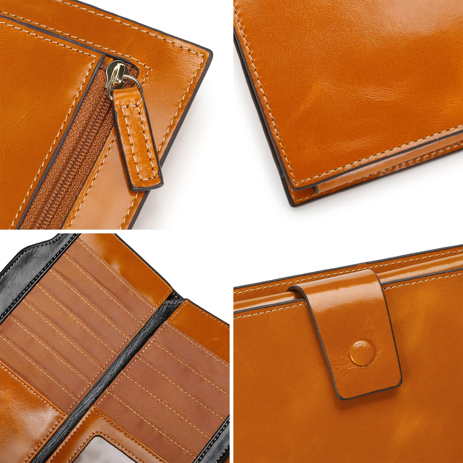 

New Leather Ladies Wallet Long Wallet Multi-card Large Capacity Check Wallet