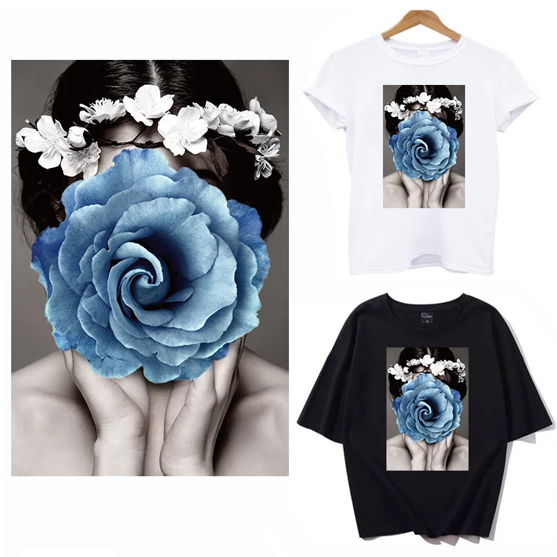 Сделай Сам патч девушка поцелуй цветок железа на патчи для одежды Детская