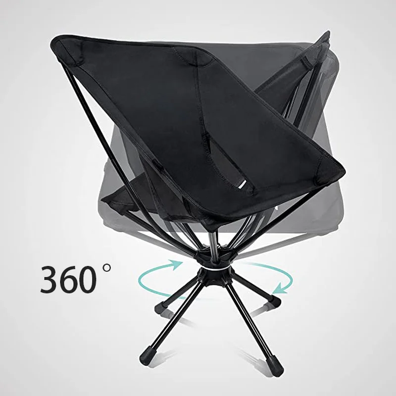 저렴한 캠핑 의자 휴대용 접이식 경량 컴팩트 야외 비치 의자 360 학위 회전 알루미늄 합금 접는 의자