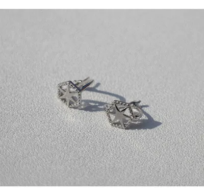 1 pair silver 9mm Серьги из стерлингового серебра 925 пробы, модные геометрические серьги с шестигранной звездой, кольцо для ушей, Пряжка для ушей, тренд для мальчиков и девочек, Серебряные Серьги с драгоценными камнями - Окраска металла: 1 pair silver 9mm