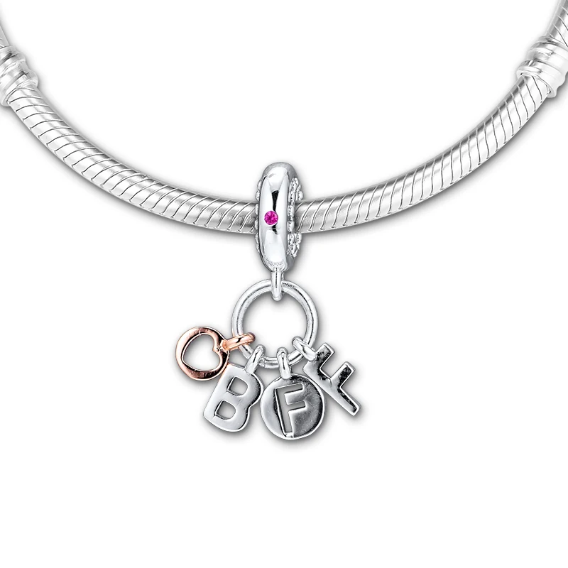 

Fits for Europe Charms Bracelets Best Friends Forever Pendant Beads 100% 925 Sterling-Silver-Jewelry Free Shipping