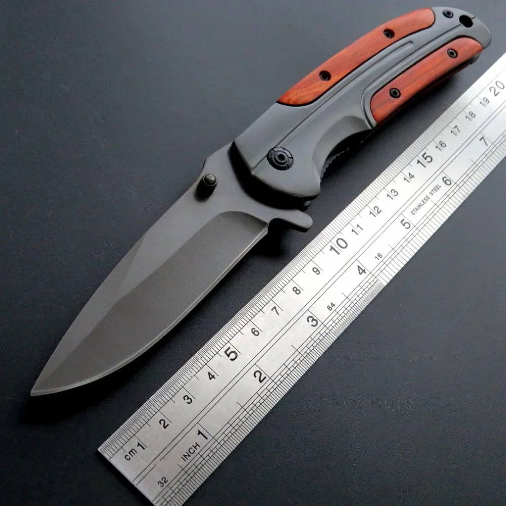 Популярный китайский складной нож DA43 стальное лезвие Красная деревянная ручка