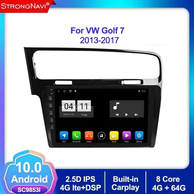 Фото 2din Android 10 0 нет DVD GPS навигация для Volkswagen Golf 7 MK7 2013 2015 2016 2017 автомобильный Радио