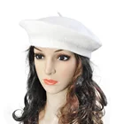 Шерстяные береты, Зимние Повседневные шапки, женский модный однотонный берет, женская шапочка, шапки, зимние универсальные художественные теплые шапки для прогулок