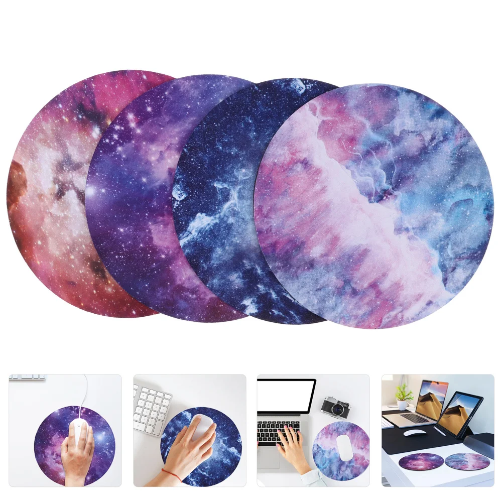 

4pcs Pad Non-slip Galaxy Nebula Mat Creative Computer Pad