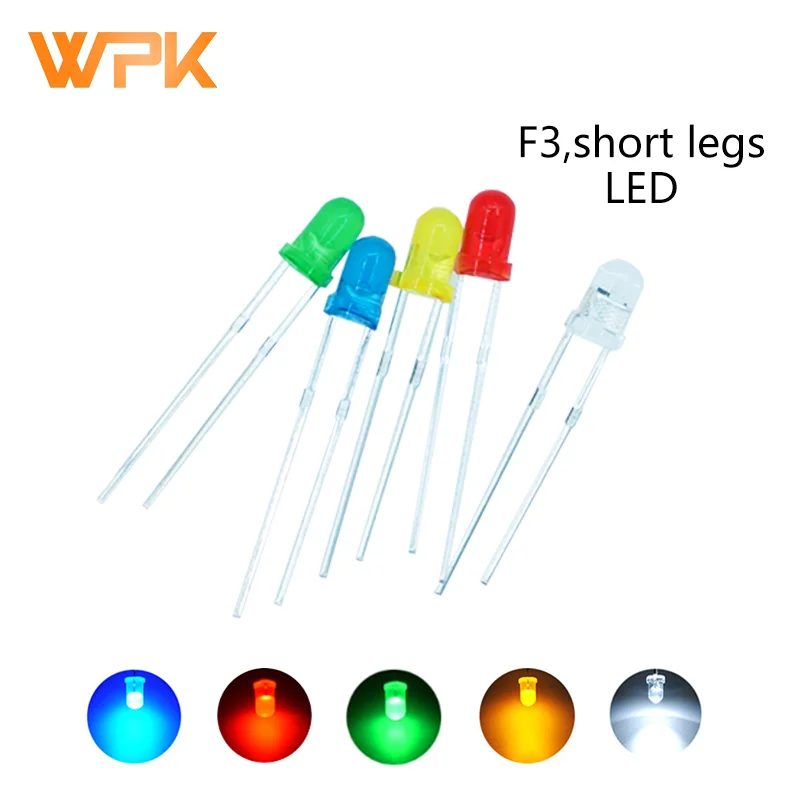 100 шт. F3 DIP СВЕТОДИОДНЫЙ 3 мм красный желтый и зеленый цвета белого синего