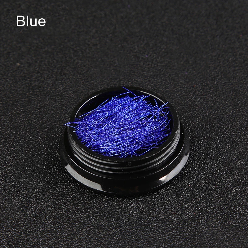 Blue 1 коробка Многоцветный металлический блеск для ногтей линия для DIY ногтей магазин украшения Золотой Серебряный ноготь линия качество ногтей части для дизайна ногтей - Цвет: Blue