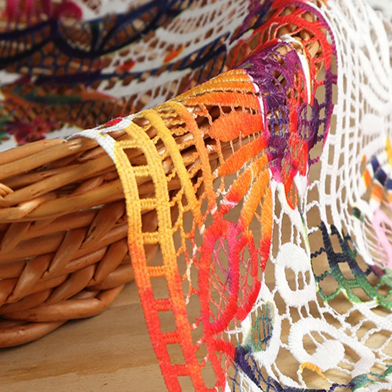 Высококачественная модная кружевная ажурная ткань с принтом для